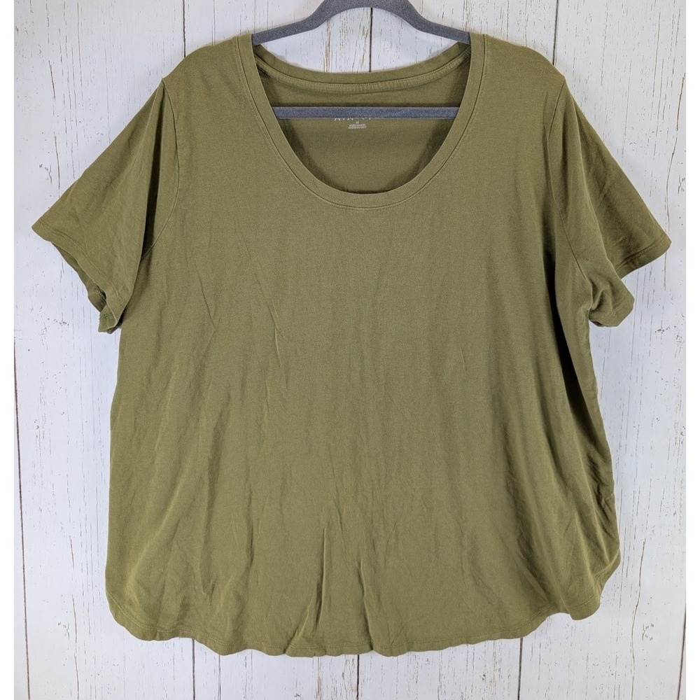 Ava Viv‎ Plus Size 2X Womens Green Short Sleeve Top